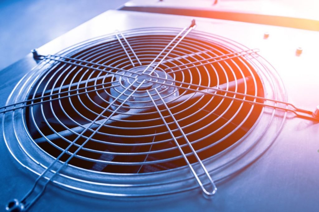 Close-up of a metal air conditioner, showcasing its surface, relevant for mold removal service considerations.